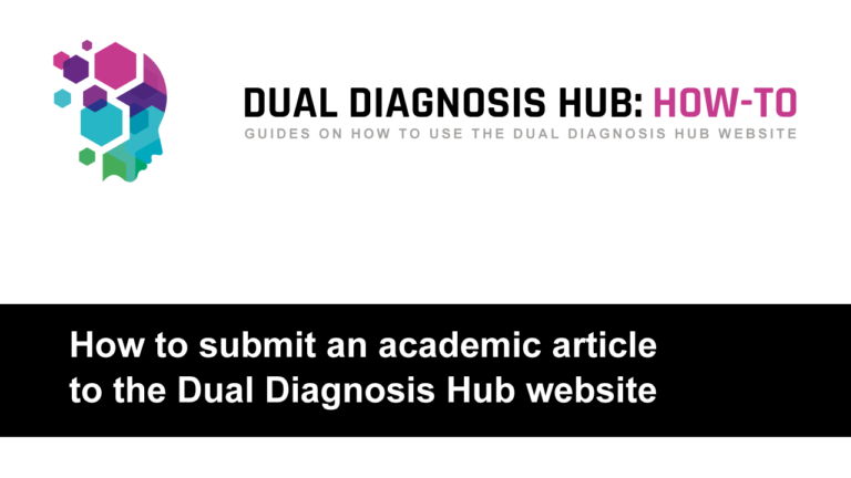 How to submit an academic article to the Dual Diagnosis Hub website